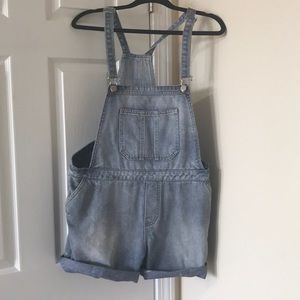 TopShop moto Denim short overalls size 10